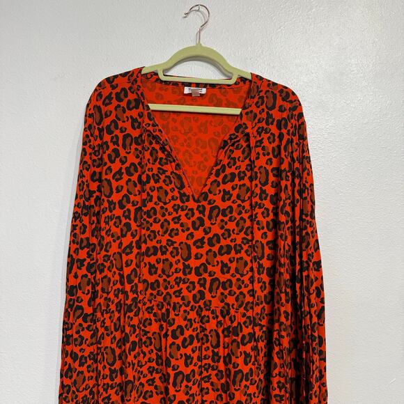 Grace Atwood The Drop Red Leopard Print Mini Shift Dress Sz 2X - Picture 3 of 11